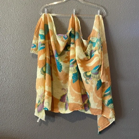 Anthropologie Fluttery Papillon Wool Fringe Scarf - Picture 4 of 10